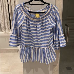 ANTHRO - off the shoulder striped top